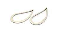 Silver Drop Pendant, 8 Antique Silver Plated Brass Drop Charms (33x16x1mm) Bs 1344 H0770