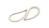 Silver Drop Pendant, 8 Antique Silver Plated Brass Drop Charms (33x16x1mm) Bs 1344 H0770