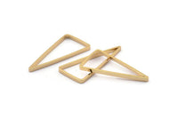 Gold Triangle Ring, 6 Gold Plated Brass Open Triangles, Charms, Findings (30x33x15mm) Bs 1148 Q0367