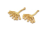 Gold Dandelion Charm, 2 Gold Plated Brass Taraxacum Charms With 1 Loop (30x25x2mm) N1511 Q1093