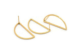 Semi Circle Earring, 4 Gold Plated Brass Semi Circle Stud Earrings (30x15x1.2mm) Bs 1173 A1371 Q0952