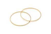 Gold Circle Connectors, 2 Gold Plated Brass Circle Connectors (55x0.75x1.8mm) BS 1073 Q0623