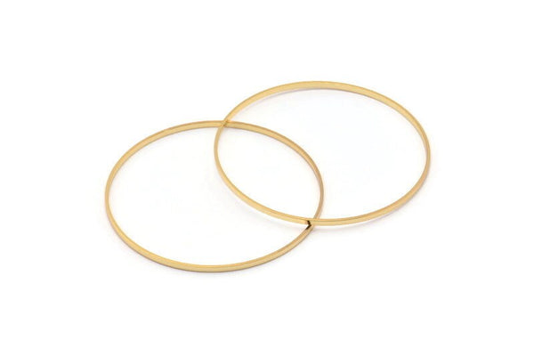Gold Circle Connectors, 2 Gold Plated Brass Circle Connectors (55x0.75x1.8mm) BS 1073 Q0623
