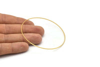 Gold Circle Connectors, 6 Gold Plated Brass Circle Connectors (70x0.9x0.8mm) BS 2326 Q0596