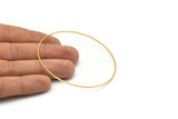 Gold Circle Connectors, 6 Gold Plated Brass Circle Connectors (70x0.9x0.8mm) BS 2326 Q0596