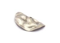 Semi Circle Charm, 10 Antique Silver Plated Brass Wavy Half Moon Charms With 1 Hole, Earrings, Findings (29x15x0.60mm) D844 H0885