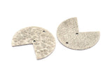 Silver Geometric Charm, 2 Hammered Antique Silver Plated Brass Stamping Blanks With 2 Holes, Pendants, Findings (30x26x1mm) N0923 H1008