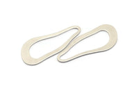Silver Irregular Charm, 4 Antique Silver Plated Brass Irregular Charms Without Hole, Findings (51x21x1mm) D0679 H0838