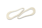Silver Irregular Charm, 4 Antique Silver Plated Brass Irregular Charms Without Hole, Findings (51x21x1mm) D0679 H0838
