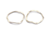 Silver Circle Charm, 12 Antique Silver Plated Brass Wavy Circle Charms Without Hole, Earrings, Findings (29x28x0.60mm) D0718 H0824