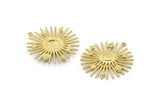 Brass Sun Charm, Raw Brass Sun Charm With 1 Loop, Findings (37x34mm) N1620