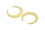 Brass Moon Blank, 10 Textured Raw Brass Crescent Moon Blanks (26x27x1mm) M02223