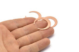 Copper Moon Blank, 10 Raw Copper Crescent Moon Blanks (26x27x1mm) M02212