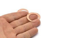 Copper Moon Charm, 10 Raw Copper Crescent Moon Charms With 1 Hole (26x27x1mm) M02213