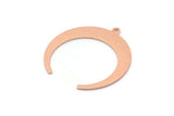 Copper Moon Charm, 10 Raw Copper Crescent Moon Charms With 1 Loop (28x27x1mm) M02210