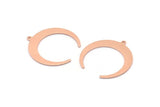 Copper Moon Charm, 10 Raw Copper Crescent Moon Charms With 1 Loop (28x27x1mm) M02210