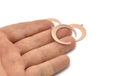 Copper Moon Charm, 10 Raw Copper Crescent Moon Charms With 1 Loop (28x27x1mm) M02210