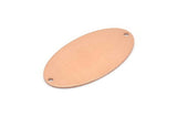 Copper Oval Charm, 8 Raw Copper, Copper Charms, Copper Oval Charms With 2 Holes, Copper Connectors (35x19x0.80mm) M02183