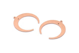 Copper Moon Charm, 10 Raw Copper Crescent Moon Charms With 1 Loop And 1 Hole (28x27x1mm) M02211