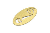Brass Face Charm, 8 Textured Raw Brass Face Charms With 1 Hole, Pendants, Earrings, Findings (35x19x0.80mm) M02196