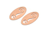 Copper Face Blank, 8 Raw Copper Face Blanks, Blanks, Findings (35x19x0.80mm) M02173