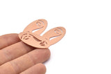 Copper Face Blank, 8 Raw Copper Face Blanks, Blanks, Findings (35x19x0.80mm) M02173