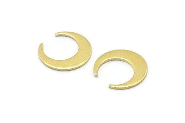 Brass Moon Blank, 12 Raw Brass Crescent Moon Blanks (18x5x1mm) M02215