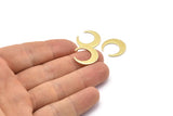 Brass Moon Blank, 12 Raw Brass Crescent Moon Blanks (18x5x1mm) M02215