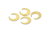 Brass Moon Blank, 10 Textured Raw Brass Crescent Moon Blanks (18x5x1mm) M02217