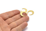 Brass Moon Blank, 10 Textured Raw Brass Crescent Moon Blanks (18x5x1mm) M02217