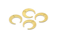 Brass Moon Charm 10 Textured Raw Brass Crescent Moon Charms With 2 Holes (18x5x1mm) M02218