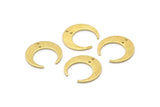 Brass Moon Charm 10 Textured Raw Brass Crescent Moon Charms With 2 Holes (18x5x1mm) M02218