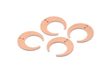 Copper Moon Charm, 10 Raw Copper Crescent Moon Charms With 2 Holes (18x5x1mm) M02209
