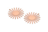 Copper Sun Charm, 10 Raw Copper Sun Charms With 1 Loop (31x30x0.80mm) M02199