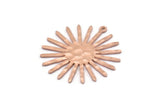 Copper Sun Charm, 6 Hammered Raw Copper Sun Charms With 1 Loop (31x30x0.80mm) M02201
