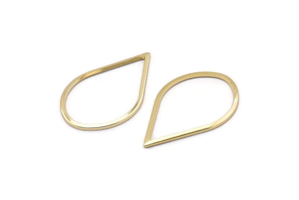 Gold Drop Connector, 8 Gold Plated Brass Drop Connectors (29x18x1mm) A1705 Q0664