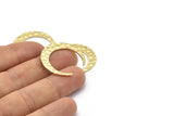 Brass Moon Charm, 8 Hammered Raw Brass Crescent Moon Charms With 1 Hole, Pendants, Earrings, Findings (26x27x1mm) M02162