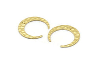 Pirinç Ay Tılsımı, 2 Delikli 8 Çekiçlenmiş Ham Pirinç Hilal Tılsımı, Kolye Uçları, Küpeler, Bulgular (26x27x1mm) M02163