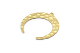 Brass Moon Charm, 8 Hammered Raw Brass Crescent Moon Charms With 1 Loop, Pendants, Earrings, Findings (28x29x1mm) M02167