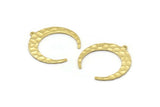 Brass Moon Charm, 8 Hammered Raw Brass Crescent Moon Charms With 1 Loop, Pendants, Earrings, Findings (28x29x1mm) M02167