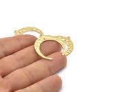 Pirinç Ay Tılsımı, 1 Delik ve 1 Halkalı 8 Çekiçlenmiş Ham Pirinç Hilal Tılsımı, Kolye Uçları, Küpeler, Bulgular (28x29x1mm) M02168