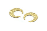 Brass Moon Charm, 8 Hammered Raw Brass Crescent Moon Charms With 1 Hole (18x6x1mm) M02165