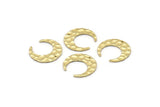 Brass Moon Charm, 8 Hammered Raw Brass Crescent Moon Charms With 1 Hole (18x6x1mm) M02165