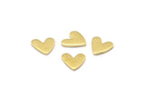 Brass Heart Blank, 50 Raw Brass Heart Blanks, Stamping Blanks (8x1mm) M02171