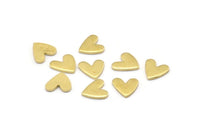Brass Heart Blank, 50 Raw Brass Heart Blanks, Stamping Blanks (8x1mm) M02171