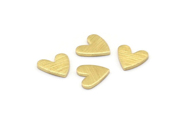 Brass Heart Blank, 50 Textured Raw Brass Heart Blanks, Stamping Blanks (8x1mm) M02169