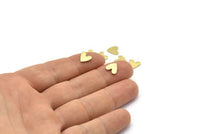 Pirinç Kalp Boşluğu, 50 Dokulu Ham Pirinç Kalp Boşluğu, Damgalama Boşlukları (8x1mm) M02169
