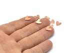 Bakır Kalp Boşluğu, 50 Ham Bakır Kalp Boşluğu, Damgalama Boşlukları (8x1mm) M02179