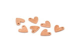 Copper Heart Copper, 50 Raw Copper Heart Charms With 1 Hole (8x1mm) M02180