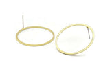 Brass Circle Earring, 10 Raw Brass Circle Stud Earrings (30x1x1mm) BS 1089 A2365